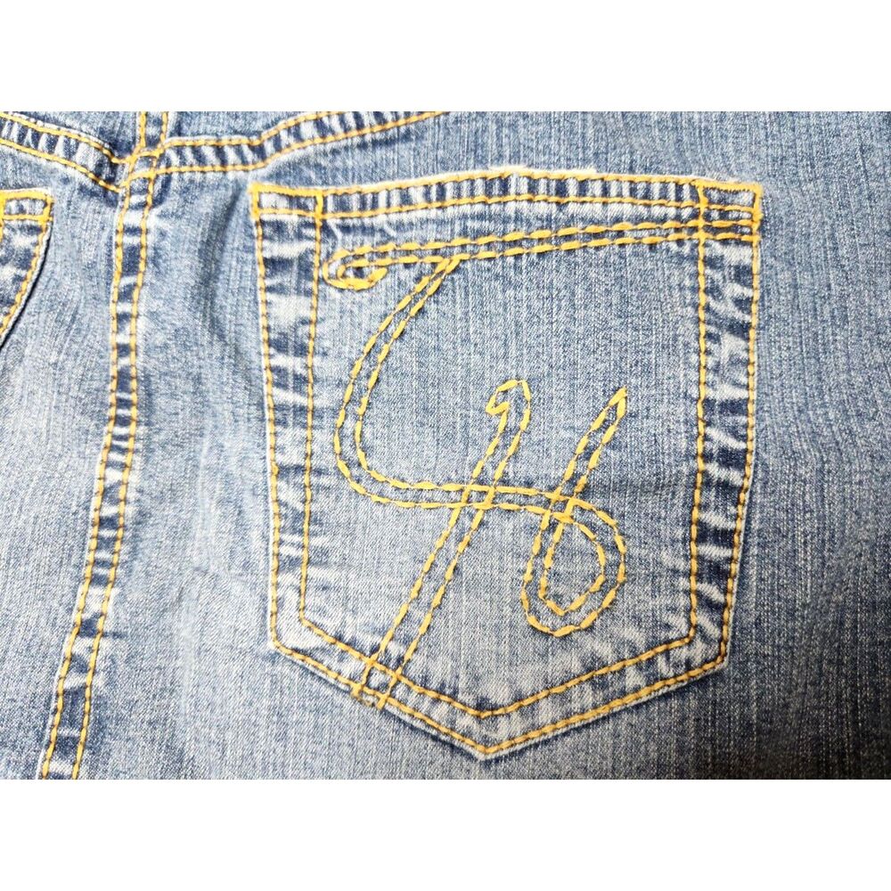 Tommy Hilfiger Denim Mini Skirt Size 4 Y2K Stitched Pocket Medium Wash - Picture 8 of 9